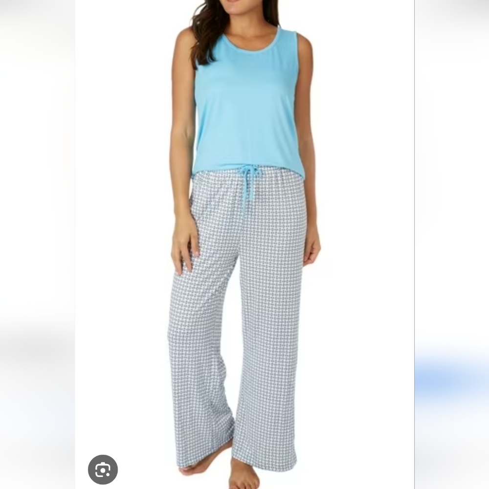 Echo Sky Blue Tank and Geometric Print Pajama Set Tank & Pants Numerous Sizes